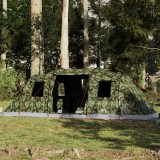 VidaXL Cort de familie tunel pentru 6 persoane, camuflaj, impermeabil
