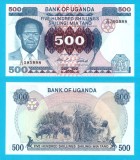 Uganda (pick 22) 500 Shillings 1985 UNC serie: 5958xx; Apollo Obote