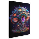 Tablou ciuperci fantezie detaliu multicolor 1697 Tablou canvas pe panza CU RAMA 80x120 cm