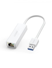 ADAPTOR RETEA Ugreen, &amp;quot;CR111&amp;quot; USB to RJ-45 Gigabit LAN Adapter, LED, alb &amp;quot;20255&amp;quot; (timbru verde 0.18 lei) - 6957303822553 foto