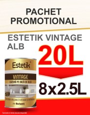 Pachet Promo Lazura lemn Estetik Vintage Alb 8x2.5L