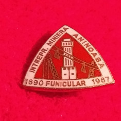 Insigna minerit - Intreprinderea Miniera ANINOASA-FUNICULAR (1890-1987)