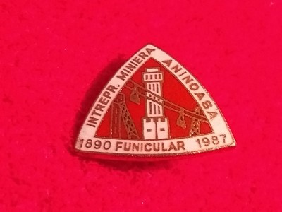 Insigna minerit - Intreprinderea Miniera ANINOASA-FUNICULAR (1890-1987) foto