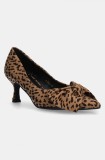 Answear Lab pantofi cu toc culoarea bej