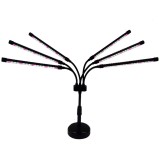 Lampa UV pentru cresterea plantelor, conectare la retea, 30W, 6 capete, 108 LED-uri, ajustabila pana la 68.5 cm, Lumina Alb Mov