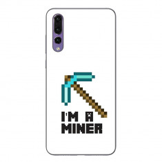 Husa compatibila cu Huawei P20 Pro Silicon Gel Tpu Model Minecraft Miner