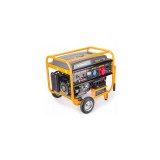Generator curent electric 7500 W, 7.5 KW, 220 V, 380 V pornire la cheie, automata, roti si manere, stabilizator de tensiune (AVR), monofazat, trifazat
