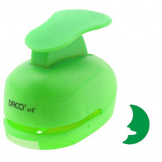 Perforator DACO Hobby, Model Luna, Plastic/Metal, Diametru 1.8 cm, Verde, Perforatoare Lucru Manual, Perforatoare Activitati Creative, Perforatoare pe