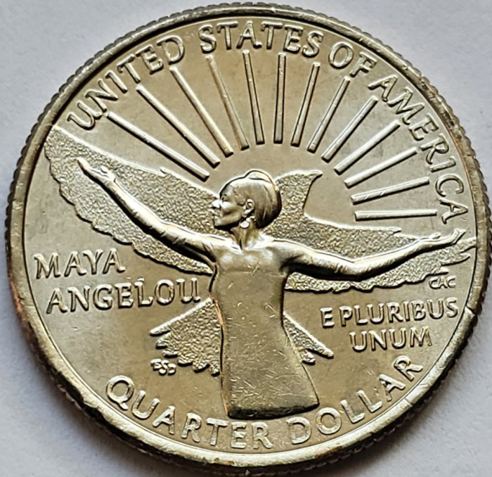 25 cents / quarter dollar 2022 USA, Maya Angelou, Women Quarter Program lit. P/D