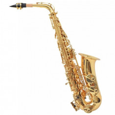 Saxofon din alama galbena cu luciu auriu foto
