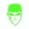Sticker Auto Skull Gangsta Mercedes-Benz, 20x13cm, Verde - Tuning Auto Exterior