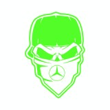 Sticker auto &#039;&#039;Skull gangsta mercedes-benz&#039;&#039;, 20x13cm, Verde