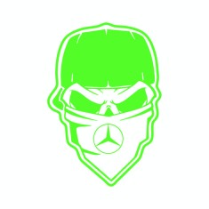 Sticker auto ''Skull gangsta mercedes-benz'', 20x13cm, Verde