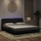 vidaXL Cadru de pat cu lumini LED, negru, 180x200 cm, catifea 3213869