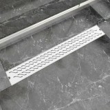 Cumpara ieftin Scurgere duș liniară din oțel inoxidabil, model val, 830x140 mm