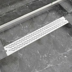 Scurgere duș liniară din oțel inoxidabil, model val, 830x140 mm foto