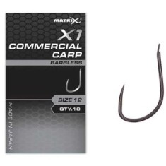 Carlige Feeder MATRIX X1 Commercial Carp Hooks, Barbless, Nr.12, 10buc/pac foto