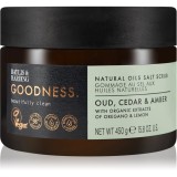 Baylis &amp; Harding Goodness Oud, Cedar &amp; Amber sare pentru exfoliere pentru corp 450 g