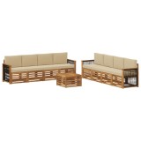 vidaXL Seturi de canapele cu pernă 9 pcs Lemn Solid de Acacia 3384174