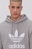 Adidas Originals hanorac de bumbac H06669 bărbați, culoarea gri, cu imprimeu H06669-MGREY/WHT