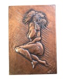 Micuț relief decorativ din foaie de cupru, nud