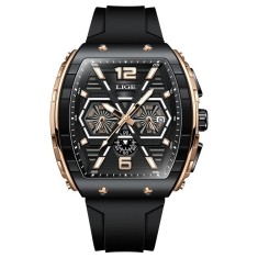 Ceas barbatesc de mana Lige Fashion Luxury Top Brand Analog Casual Fashion Quartz Negru foto