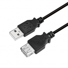CABLU USB LOGILINK prelungitor, USB 2.0 (T) la USB 2.0 (M), 3m, negru, "CU0011B"