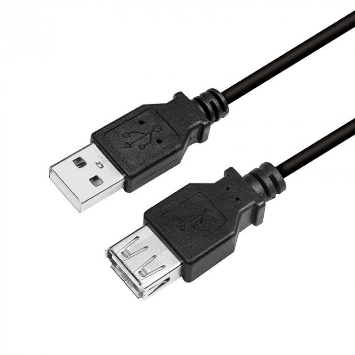 CABLU USB LOGILINK prelungitor, USB 2.0 (T) la USB 2.0 (M), 3m, negru, &quot;CU0011B&quot;