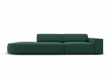 Canapea 3 locuri cotiera stanga, Jodie, Micadoni Home, BL, forma rotunjita, 262x102x70 cm, poliester, verde