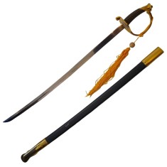 Sabie decorativa DEPOX&reg;, panoplie, Marine Corps, argintiu, otel, 88 cm, teaca inclusa