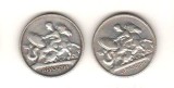 SV * Grecia LOT 2 x 1 DRAHMA 1910 + 1911 * AG. 835 * stare VF / - XF