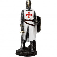 Statueta Cavaler Medieval Templier cu Sabie 30 cm foto