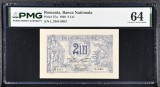 2 lei 1920 PMG64 UNC bancnota gradata