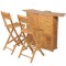 vidaXL Set de bar cu scaune pliabile, 3 piese, lemn masiv de tec 43805