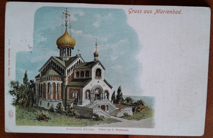 Carte postala, biserica ruseasca, 1913