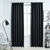 Draperii opace cu c&acirc;rlige, 2 buc., negru, 140 x 225 cm