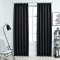 vidaXL Draperii opace cu c&acirc;rlige, 2 buc., negru, 140 x 225 cm