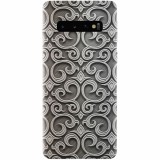 Husa silicon pentru Samsung Galaxy S10 Plus, Baroque Silver Pattern