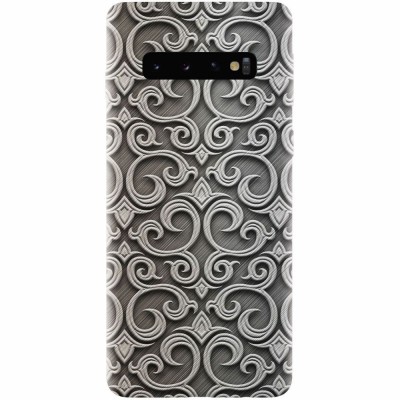 Husa silicon pentru Samsung Galaxy S10, Baroque Silver Pattern foto