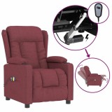 Cumpara ieftin Fotoliu de masaj electric rabatabil, rosu vin, textil