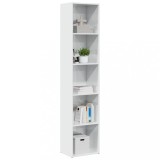 VidaXL Bibliotecă, alb extralucios, 40x30x189 cm, lemn prelucrat