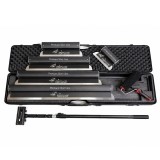 Set 5 gletiere profesionale, lama inox 0.4 mm, Premium Silver, 25, 40, 60, 80, 100 cm, adaptor, maner telescopic, rola gletuit, geanta, Ergoplane, Ole