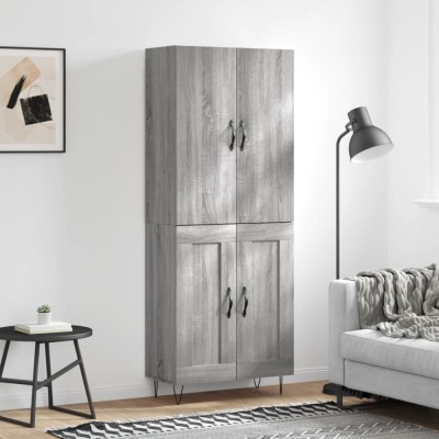 vidaXL Dulap &amp;icirc;nalt, gri sonoma, 69,5x34x180 cm, lemn compozit 3198079 foto