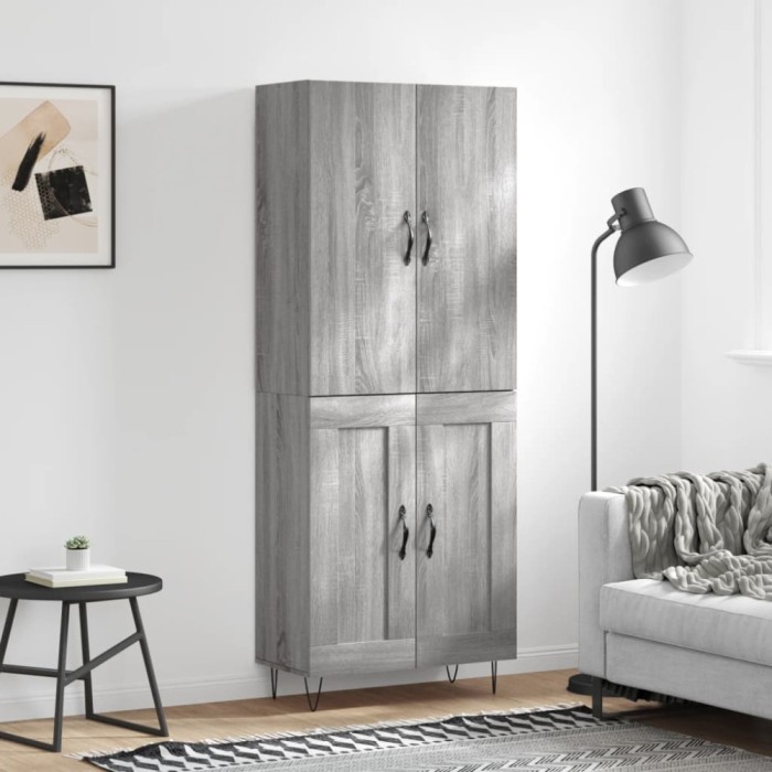 vidaXL Dulap &icirc;nalt, gri sonoma, 69,5x34x180 cm, lemn compozit 3198079