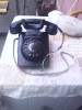 Telefon Vechi de Perete Post W 49 Ebonita, Antichitate Metal/Fonta - Discul Necesita Reparatie