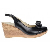 Pantofi dama decupati din piele naturala cu platforme de 7cm, S100N
