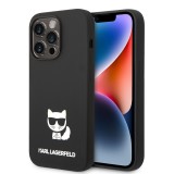 Husa Karl Lagerfeld iPhone 14 Pro Max Silicone, Choupette, negru, KLHCP14XSLCTBK