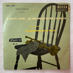 Disc vinil englezesc DECCA Records LOUIS ARMSTRONG At the crescendo 1955
