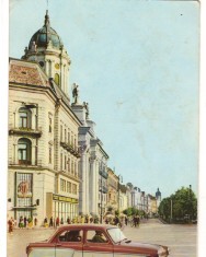 CPI B 10974 CARTE POSTALA - ARAD. BULEVARDUL REPUBLICII, AUTOTURISM DE EPOCA RPR