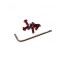 Set 6 suruburi disc frana biciclete, Unex, culoare rosu Cod:AWR9059B